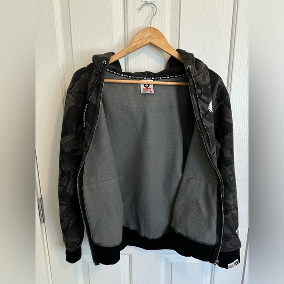 A Bathing Ape AAPE Zipped Hoodie in Grey Camouflage Color - Picture 7 of 8